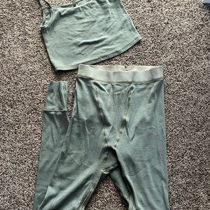 Skims Lace Pointelle Leggings and Cami Set